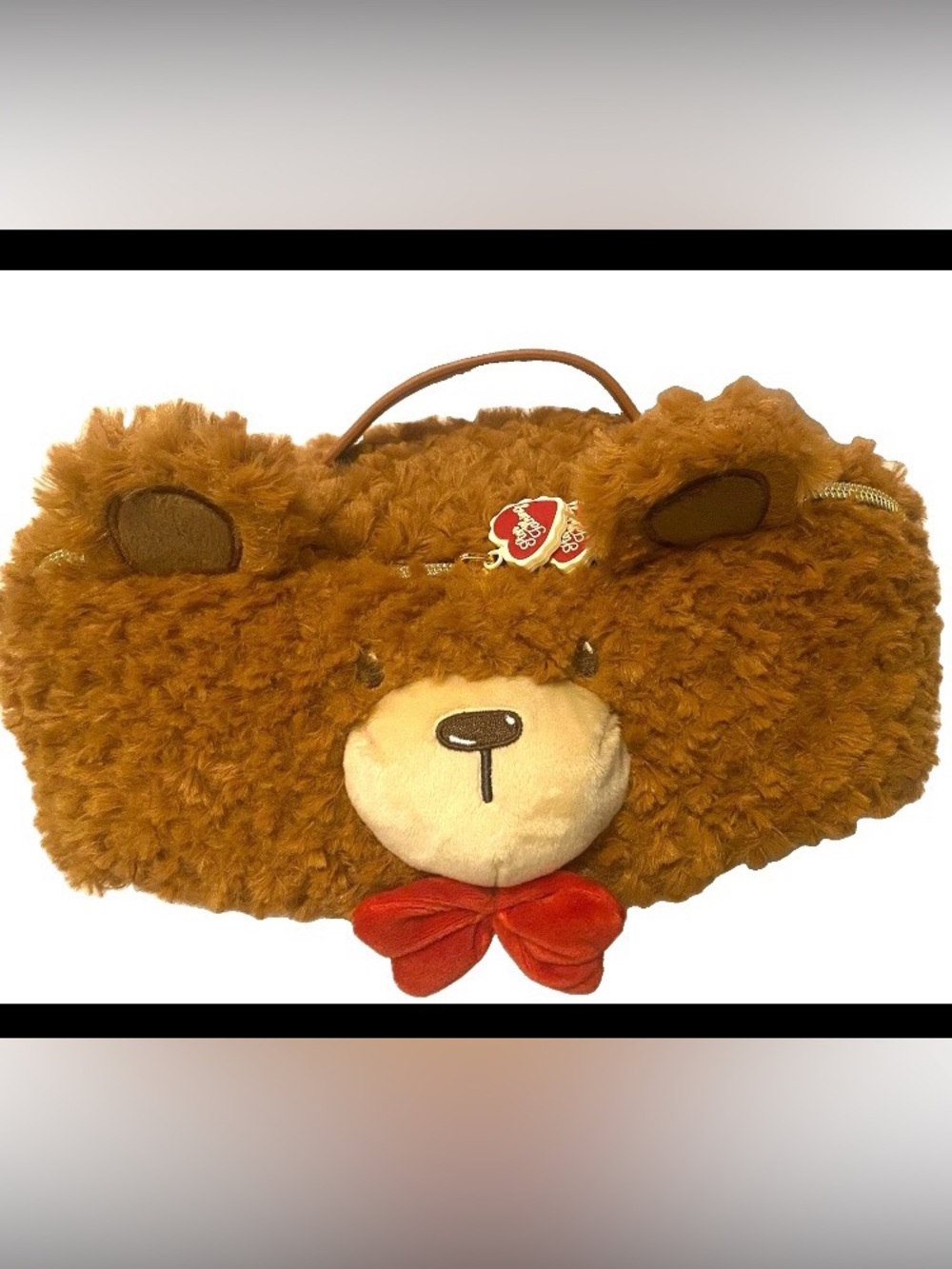 UO Plushie Bear Makeup Bag Medium Brown Fuzzy Bear Urban Outfitters Travel